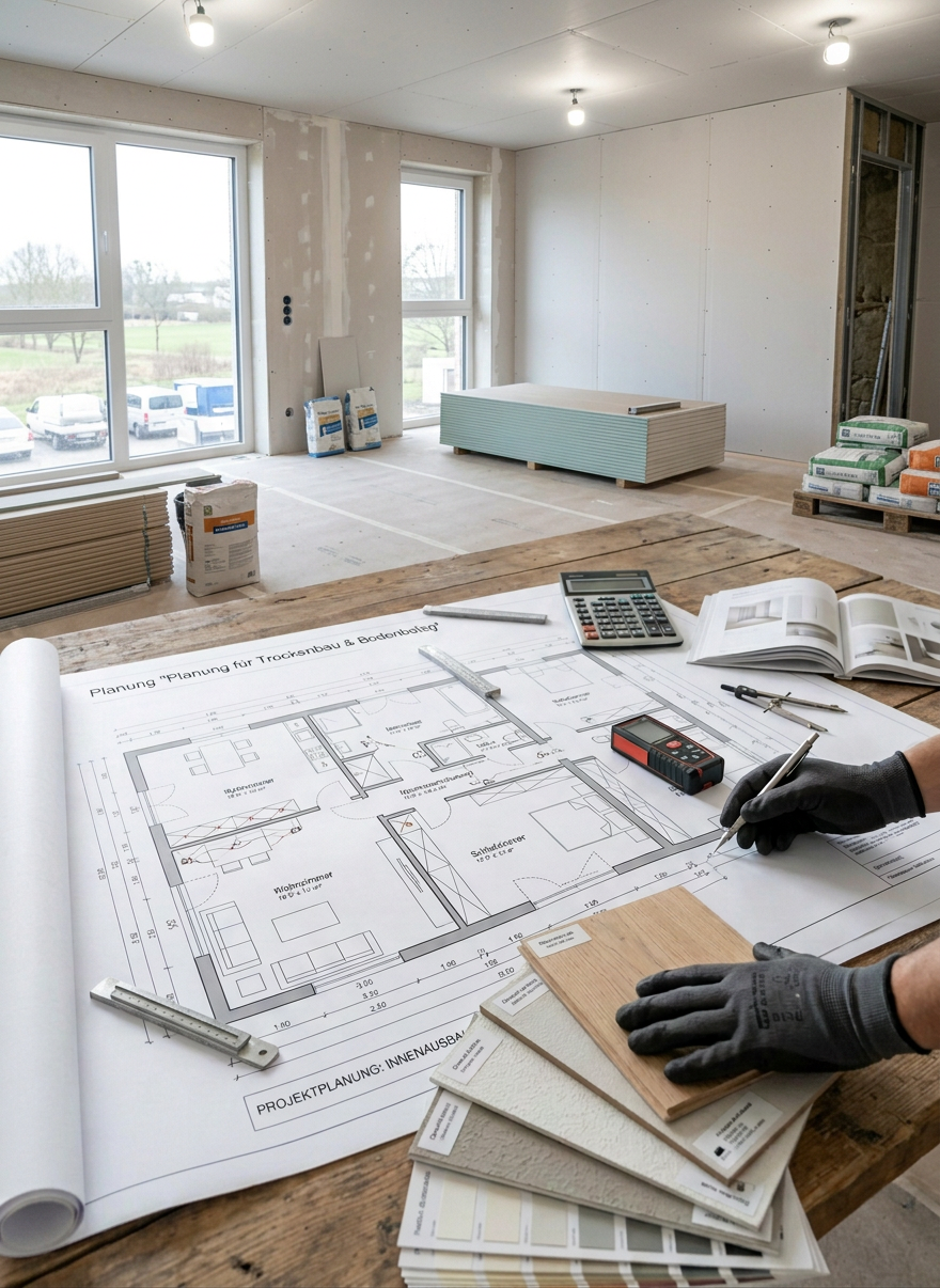 Professional Flooring Installation In Progress Installer fitting light wood flooring planks with a mallet